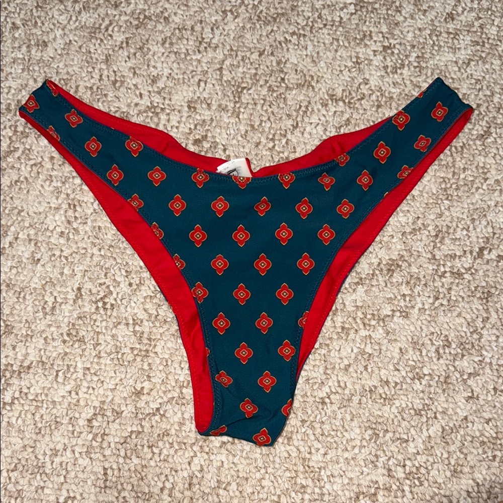 Red and Green Reversible Bikini Bottoms